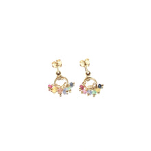 Load image into Gallery viewer, rainbow gemstones tiny ring earrings
