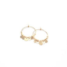 Load image into Gallery viewer, multi disc midi hoop earrings