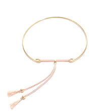 Load image into Gallery viewer, fine bangle with pink silk