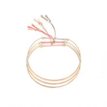 Load image into Gallery viewer, fine bangle with pink silk