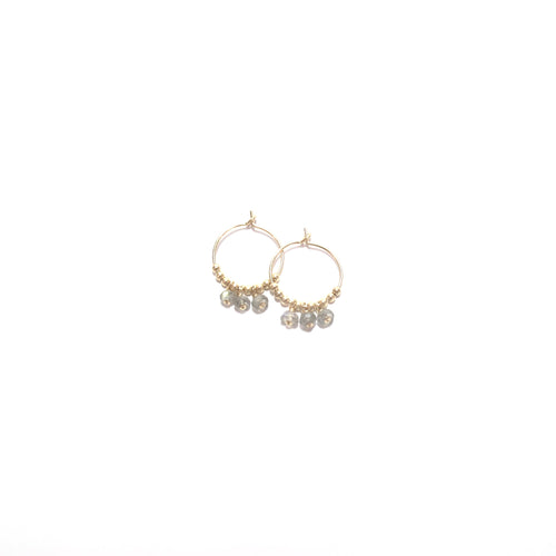 multi labradorite small hoop earrings
