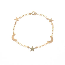 Load image into Gallery viewer, gold moons and stars bracelet
