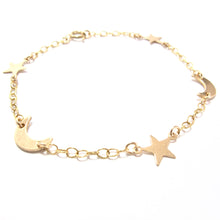 Load image into Gallery viewer, gold moons and stars bracelet