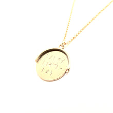 Load image into Gallery viewer, vintage solid gold spinner charm &quot;happy birthday&quot; necklace