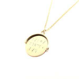 vintage solid gold spinner charm "happy birthday" necklace