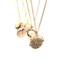 Load image into Gallery viewer, vintage solid gold spinner charm &quot;happy birthday&quot; necklace