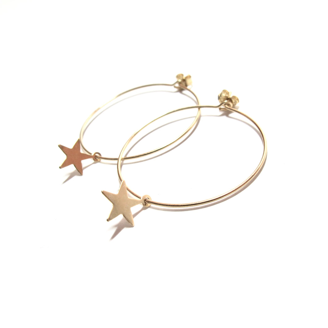 star medium hoop earrings