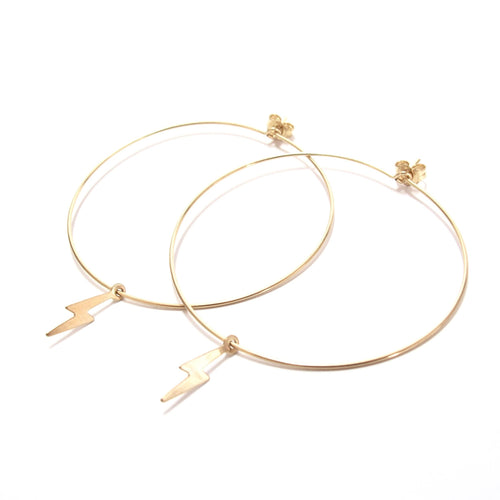 lightning large hoop earrings