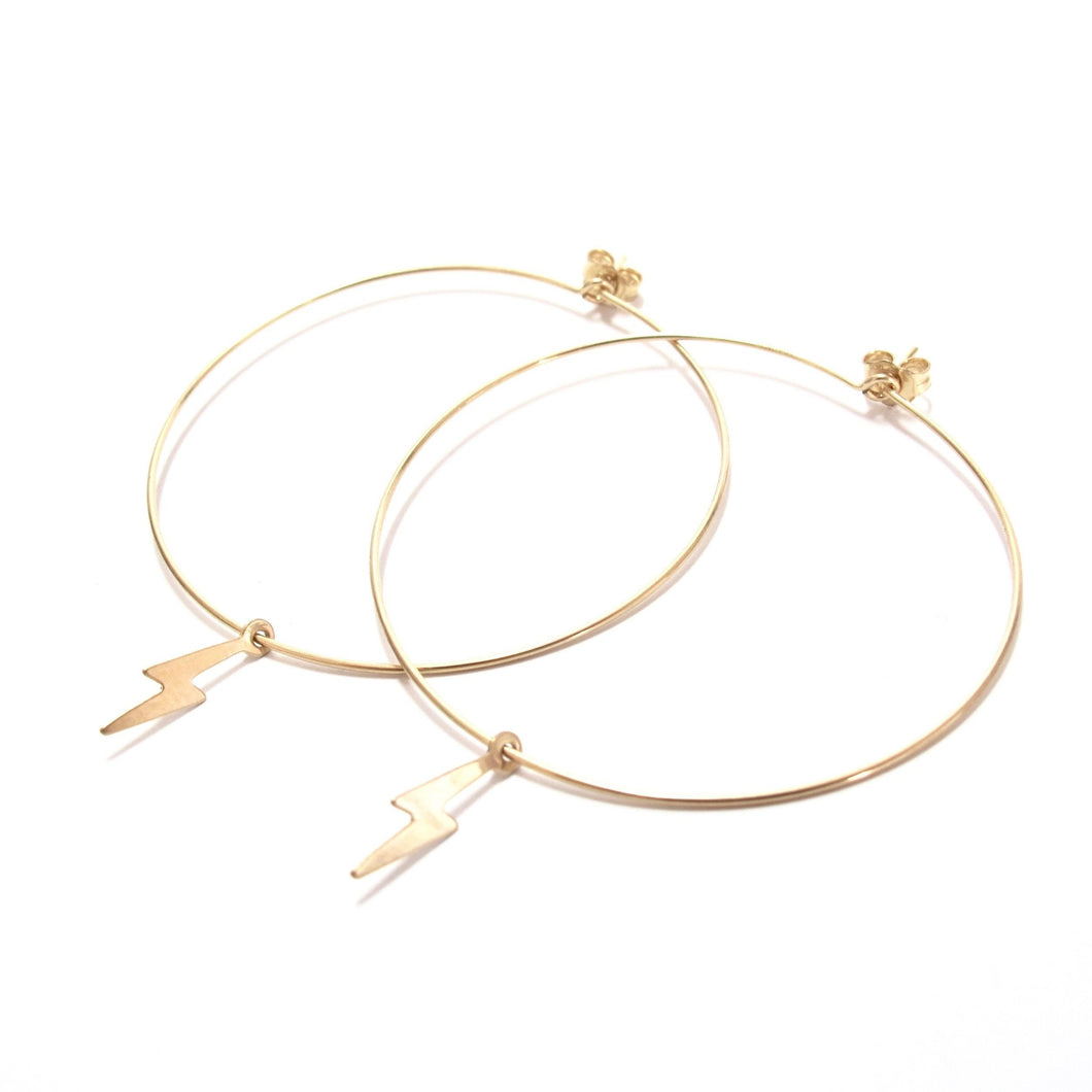 lightning large hoop earrings