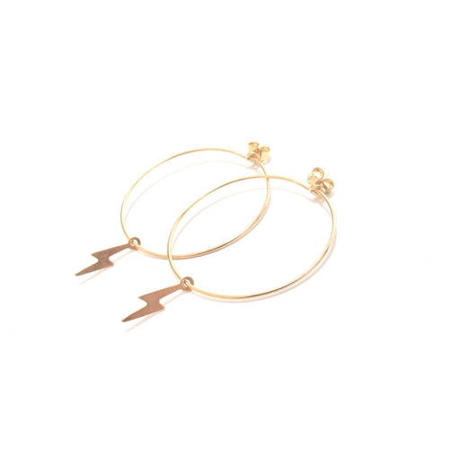 lightning medium hoop earrings