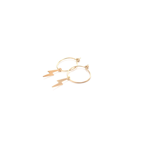lightning small hoop earrings