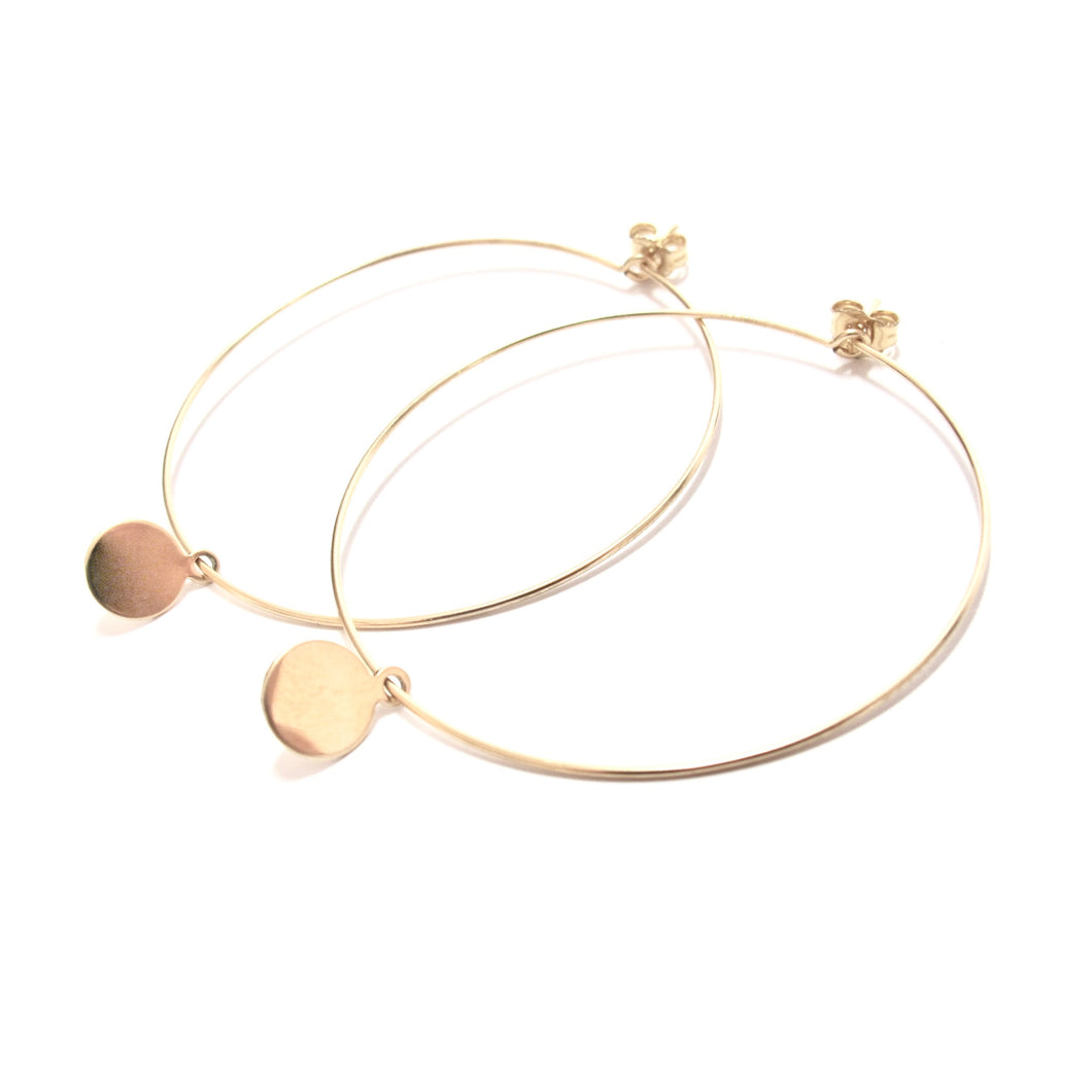 disc large hoop earrings