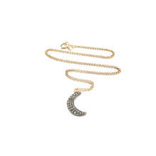 Load image into Gallery viewer, pave diamond moon necklace