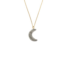 Load image into Gallery viewer, pave diamond moon necklace