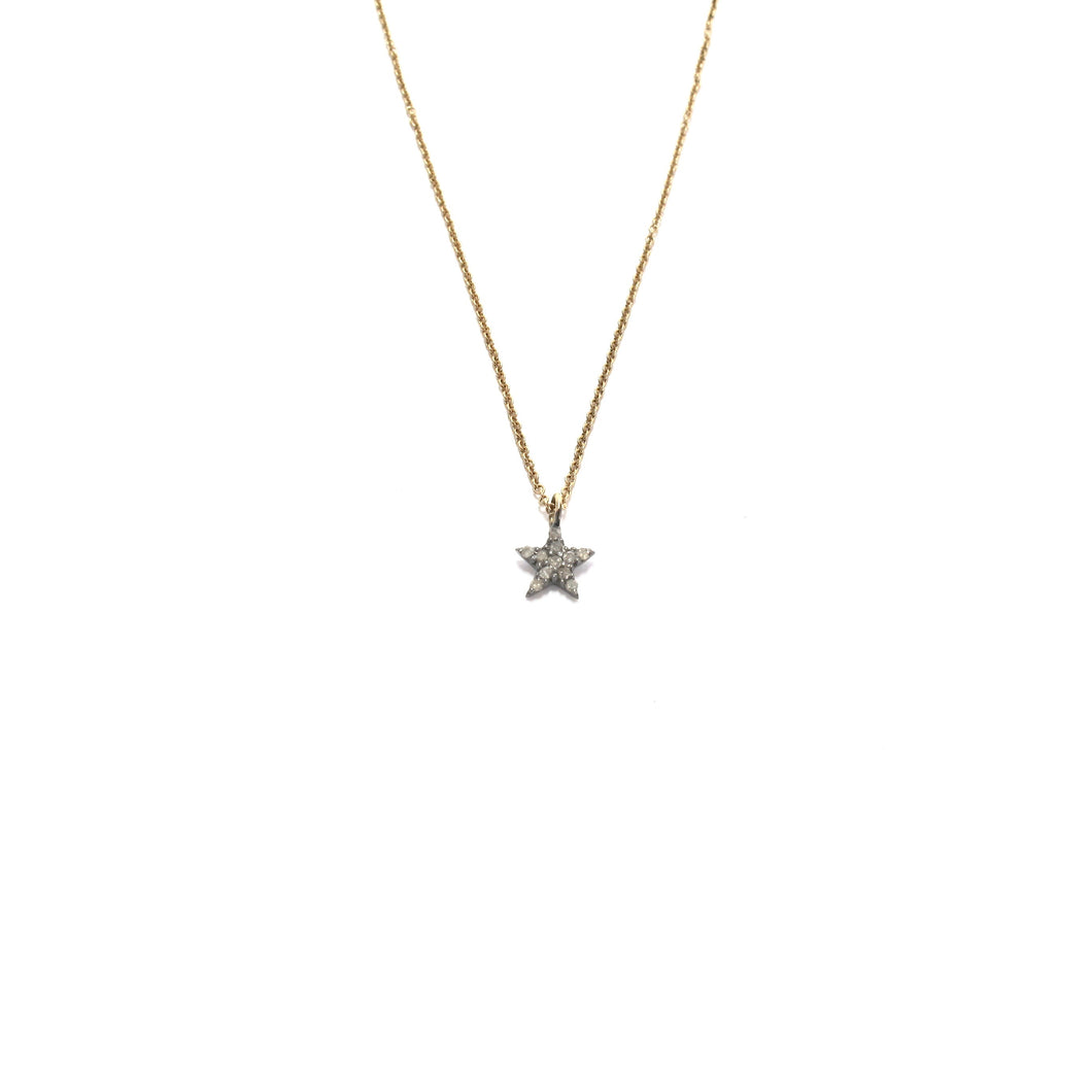 tiny pave diamond star necklace