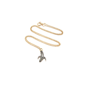 pave diamond banana necklace