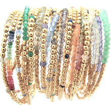 Load image into Gallery viewer, rainbow gemstones and gold beads bracelet