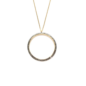 large pave diamond ring necklace