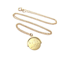 Load image into Gallery viewer, vintage solid gold spinner charm &quot;good luck&quot; necklace