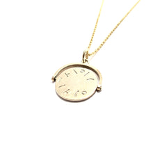 Load image into Gallery viewer, vintage solid gold spinner charm &quot;happy days&quot; necklace