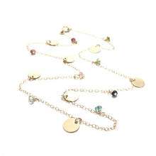 Load image into Gallery viewer, multi discs and rainbow tourmaline necklace