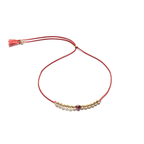 red silk friendship bracelet