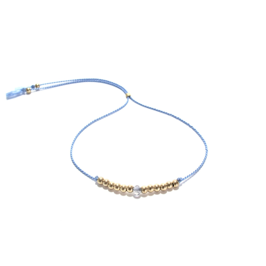 cornflower blue silk friendship bracelet