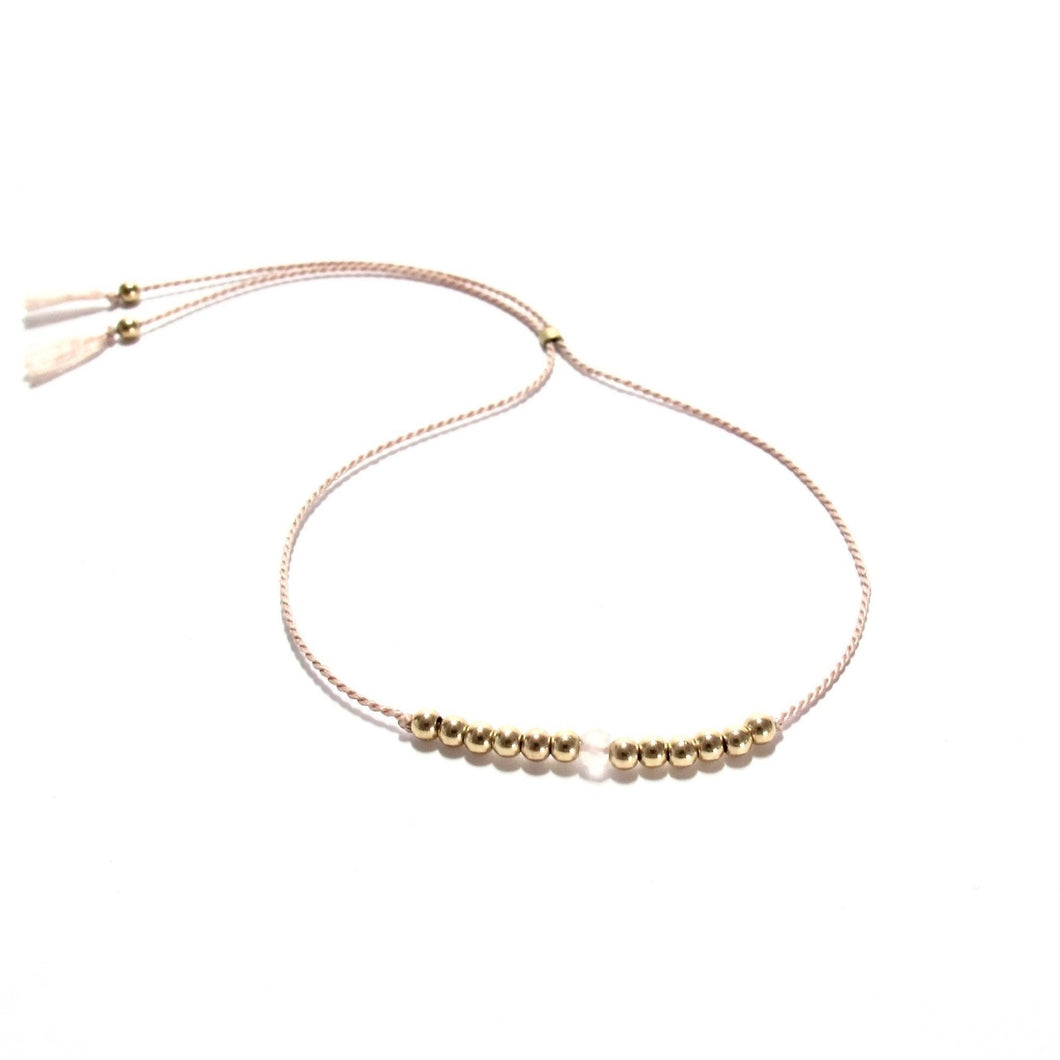 pale pink silk friendship bracelet