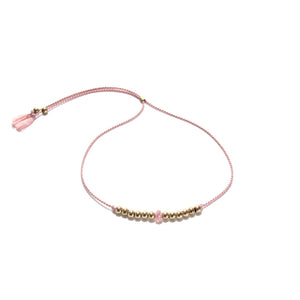 blush pink silk friendship bracelet