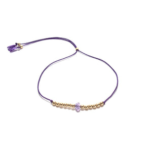 purple silk friendship bracelet