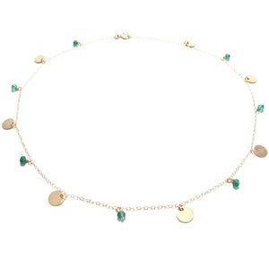 multi discs and green onyx necklace