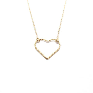 large sparkle heart necklace