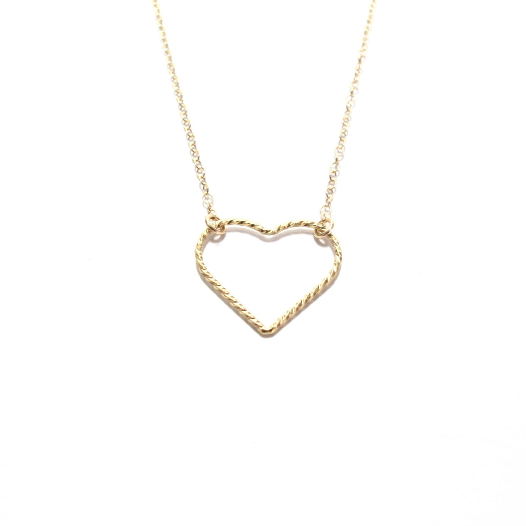 large sparkle heart necklace