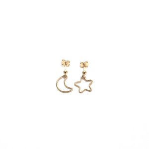 cut out moon and star earrings
