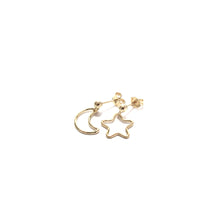 Load image into Gallery viewer, cut out moon and star earrings