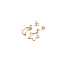Load image into Gallery viewer, cut out moon and star earrings