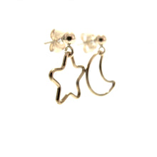 Load image into Gallery viewer, cut out moon and star earrings