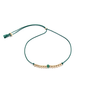 green silk friendship bracelet