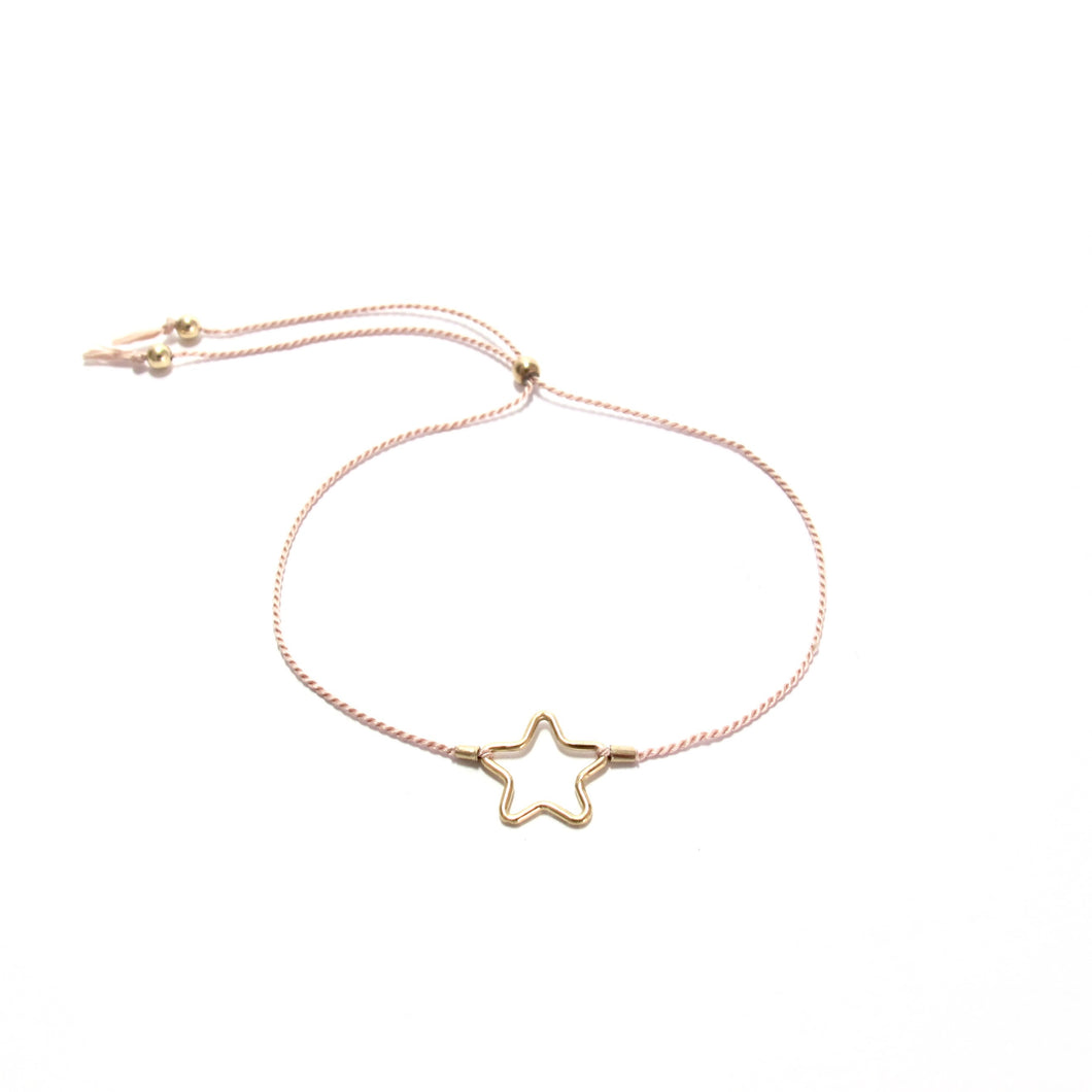 pale pink star friendship bracelet