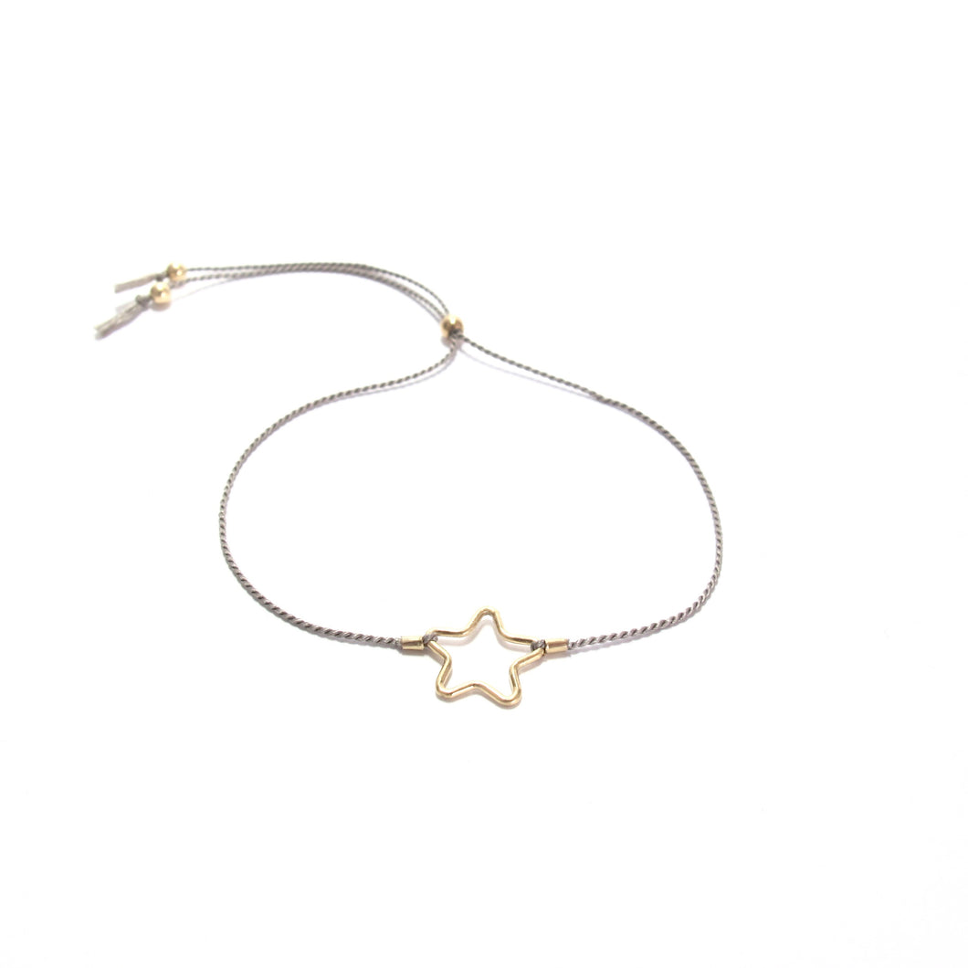 grey silk star friendship bracelet