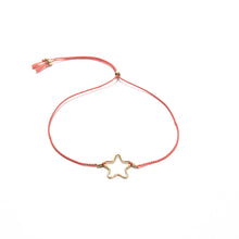 Load image into Gallery viewer, orange silk star friendship bracelet