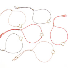 Load image into Gallery viewer, orange silk heart friendship bracelet