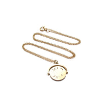 Load image into Gallery viewer, vintage solid gold spinner charm &quot;happy days&quot; necklace
