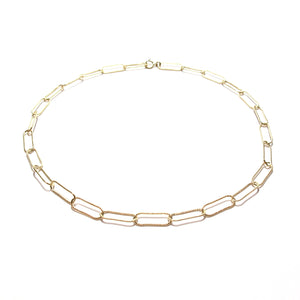 sparkle paperclip chain short necklace