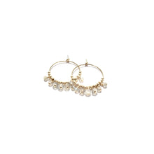 Load image into Gallery viewer, multi labradorite midi hoop earrings