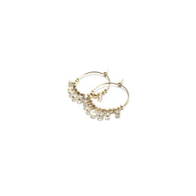 Load image into Gallery viewer, multi labradorite midi hoop earrings