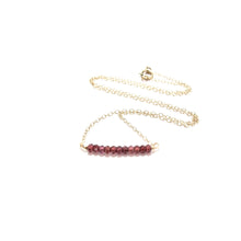 Load image into Gallery viewer, line of garnet necklace