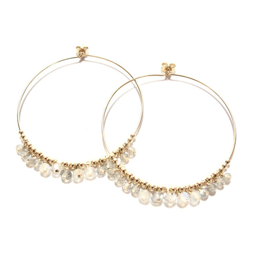 multi labradorite large hoop earrings