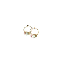 Load image into Gallery viewer, multi rainbow tourmaline small hoop earrings