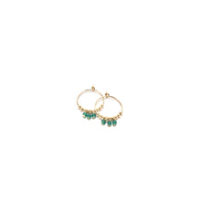 Load image into Gallery viewer, multi green onyx small hoop earrings